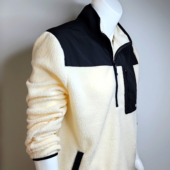 ÑHURLEY SHERPA (FAUX LAMB LOOK ALIKE) WARM SOFT SWEATER, BLACK & CREAM COLOR - Picture 3 of 12